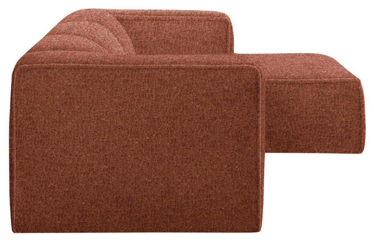 ECKSOFA in Webstoff Rostfarben  332/163 cm  - Rostfarben/Schwarz, Design, Kunststoff/Textil (332/163cm) - Stylife
