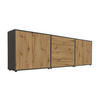 SIDEBOARD Mailand Set 5  in 237/73/33 cm  - Anthrazit/Schwarz, MODERN, Holzwerkstoff/Kunststoff (237/73/33cm) - MID.YOU