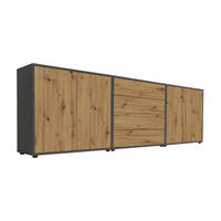 SIDEBOARD Mailand Set 5  in 237/73/33 cm  - Anthrazit/Schwarz, MODERN, Holzwerkstoff/Kunststoff (237/73/33cm) - MID.YOU