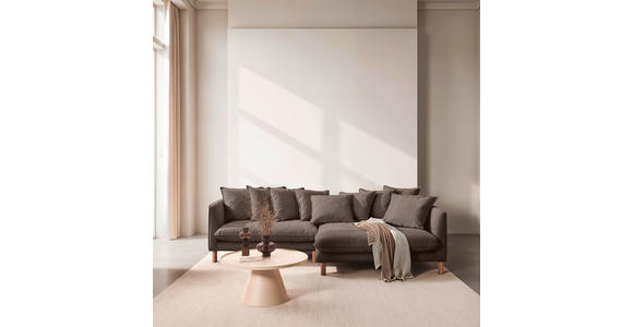 ECKSOFA  in Chenille Braun  276/162 cm  - Buchefarben/Braun, KONVENTIONELL, Holz/Textil (276/162cm) - Carryhome
