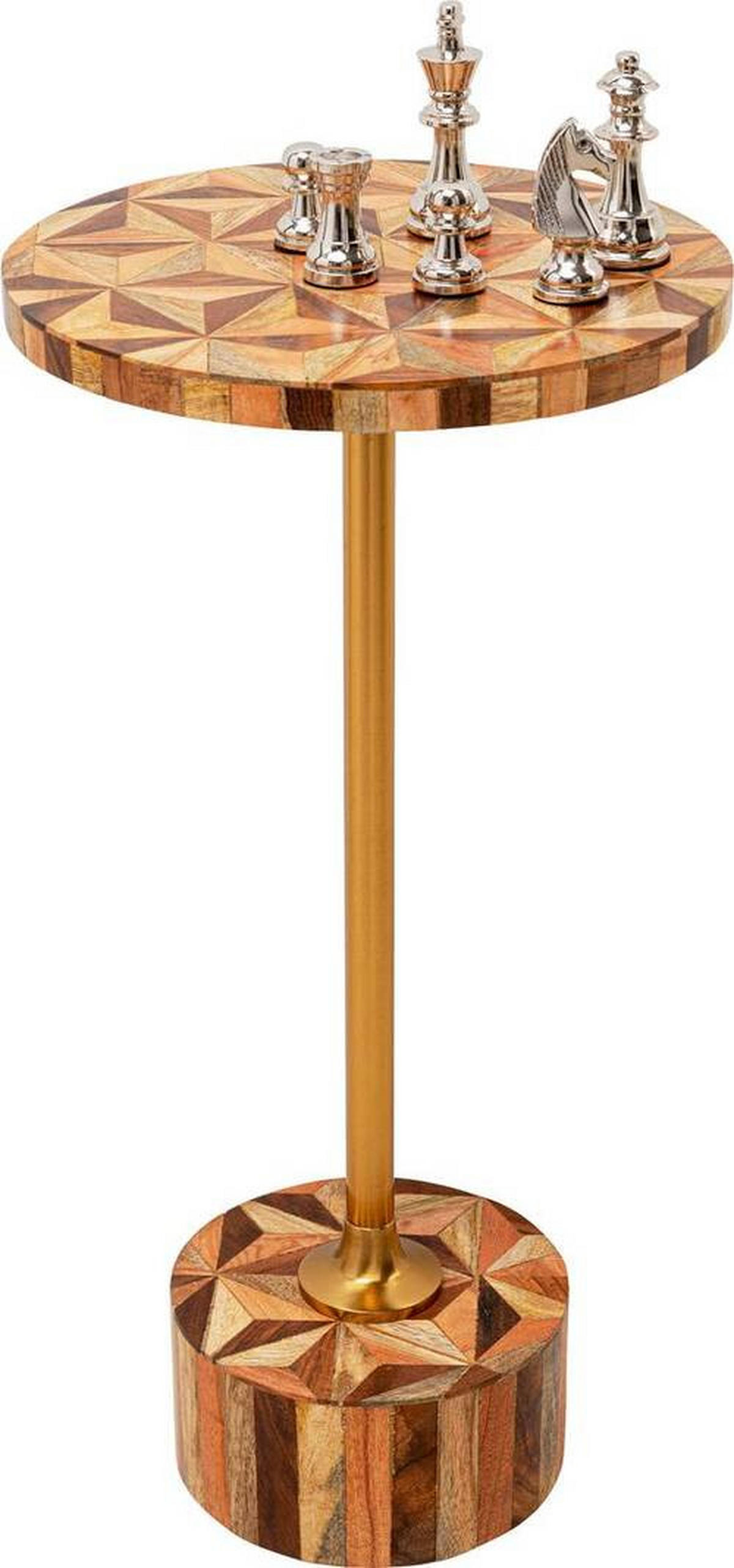 ODKLÁDACÍ STOLEK, hnědá, barvy zlata, tmavě hnědá - tmavě hnědá/barvy zlata, Design, kov/kompozitní dřevo (25/25/50cm) - Kare-Design