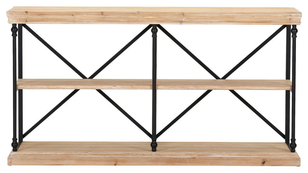 REGAL  162/86/43 cm Schwarz, Tannenholzfarben  - Tannenholzfarben/Schwarz, Design, Holz/Metall (162/86/43cm) - Landscape