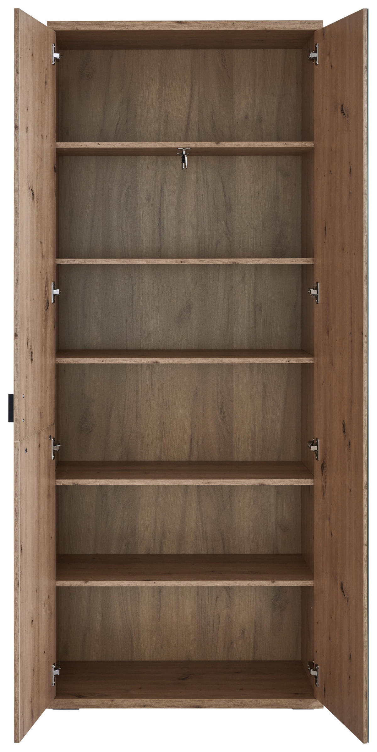 GARDEROBENSCHRANK  in 79,9/199/40,2 cm  - Schwarz/Eiche Artisan, KONVENTIONELL, Glas/Holzwerkstoff (79,9/199/40,2cm) - Cantus