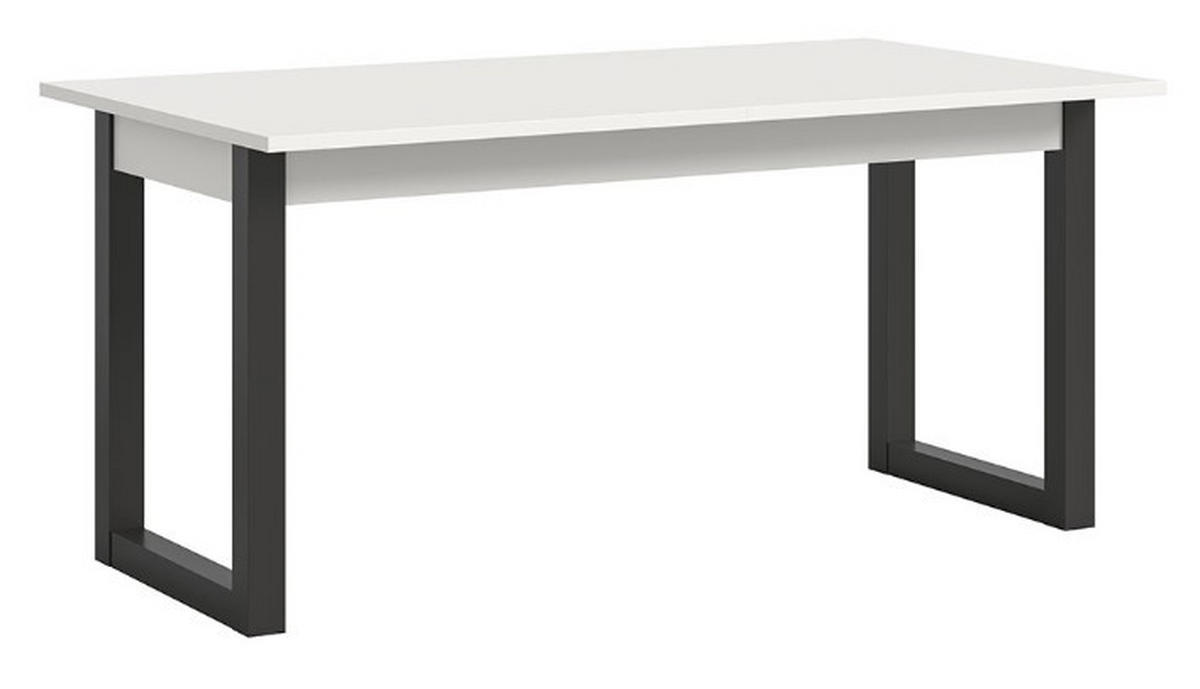 RAZTEGLJIVA MIZA, bela  - bela/antracit, Konvencionalno, leseni material (150-190/76/90cm)