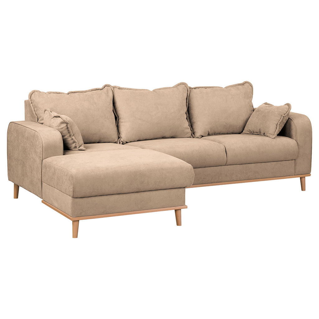 Thumbnail - Livetastic Ecksofa Beata, Beige, Textil, Buche, Füllung: Schaumstoffflocken,Schaumstoffflocken, L-Form, links montierbar...