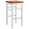 BARHOCKER Weiß, Bernsteinfarben Kiefer massiv  - Bernsteinfarben/Weiß, ROMANTIK / LANDHAUS, Holz (41/74,5/41cm) - Boxxx