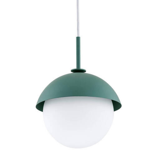 HÄNGELEUCHTE Argon Capello 20/109 cm   - Weiß/Grün, KONVENTIONELL, Glas/Metall (20/109cm)