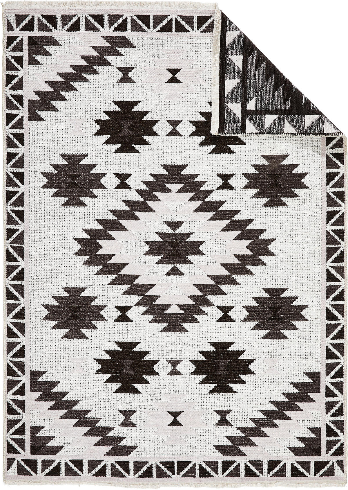 PLOCHO TKANÝ KOBEREC, 120/170 cm, sivá, biela, tmavosivá - sivá/biela, Design, textil (120/170cm) - Novel