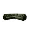ECKSOFA Dunkelgrün Cord  - Dunkelgrün/Schwarz, Design, Textil/Metall (256/256cm) - Livetastic