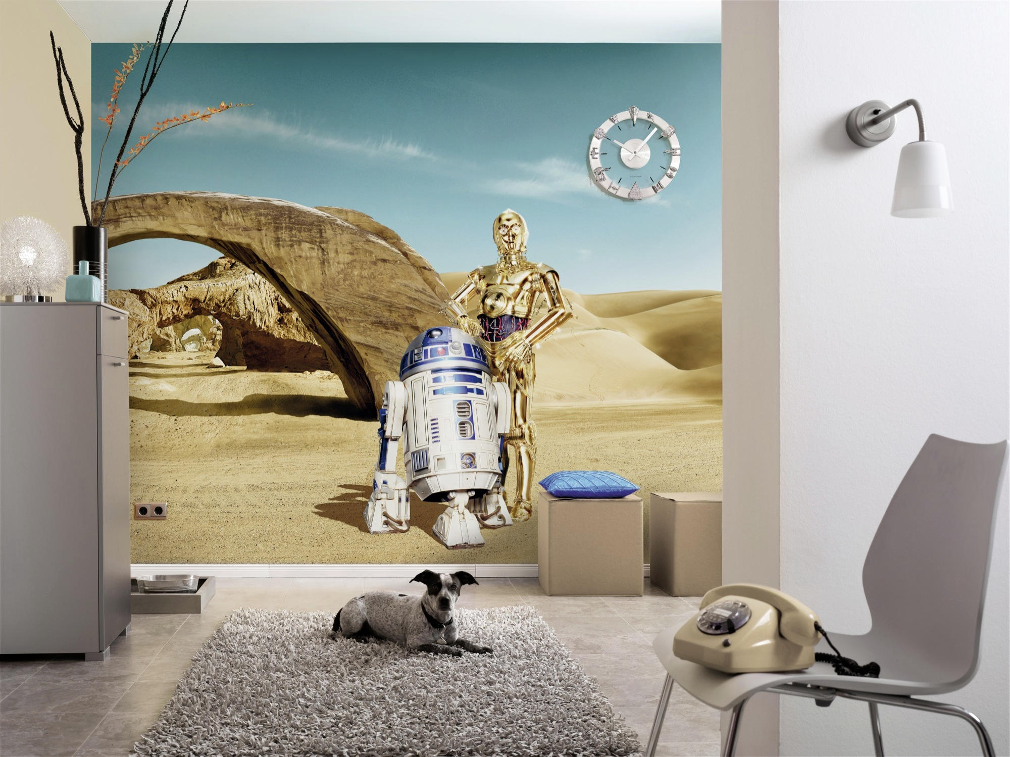 FOTOTAPETE Star Wars  - Blau/Beige, LIFESTYLE, Papier (368/254cm) - Disney
