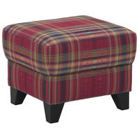 HOCKER in Textil Dunkelrot, Weinrot  - Weinrot/Schwarz, KONVENTIONELL, Holz/Textil (50/46/60cm) - Elegando