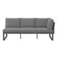 3-SITZER-SOFA Webstoff Anthrazit, Hellgrau, Dunkelgrau  - Dunkelgrau/Anthrazit, Design, Textil/Metall (201/74/76cm) - Dieter Knoll