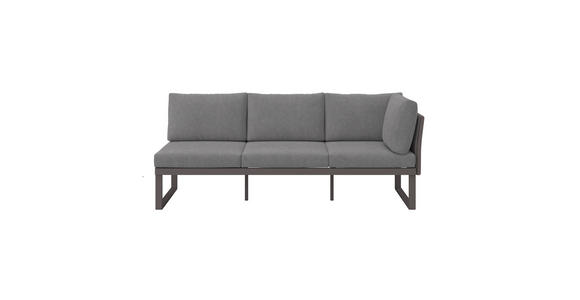 LOUNGESOFA  - Dunkelgrau/Anthrazit, Design, Textil/Metall (201/74/76cm) - Dieter Knoll