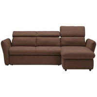 ECKSOFA in Mikrofaser Braun  240/172 cm  - Schwarz/Braun, Design, Kunststoff/Textil (240/172cm) - Stylife