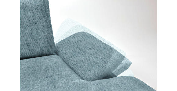 ECKSOFA in Flachgewebe Hellblau 314/159 cm - Schwarz/Hellblau, Design, Holz/Textil (314/159cm) - Dieter Knoll