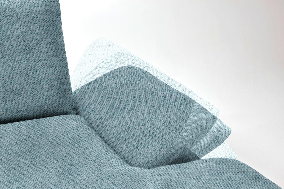 ECKSOFA in Flachgewebe Hellblau  314/159 cm  - Schwarz/Hellblau, Design, Holz/Textil (314/159cm) - Dieter Knoll