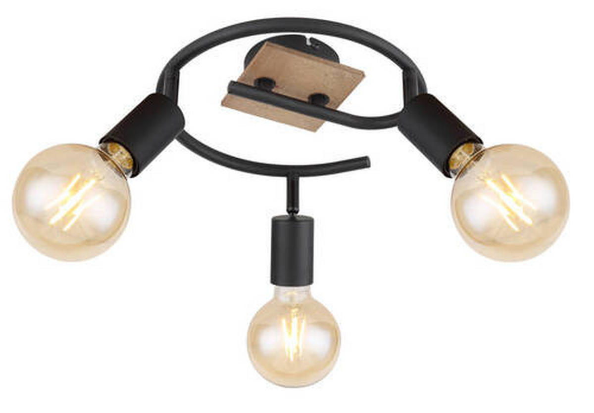 SPOTLIGHT 25/14 cm   - brun/svart, Basics, metall/trä (25/14cm) - Globo