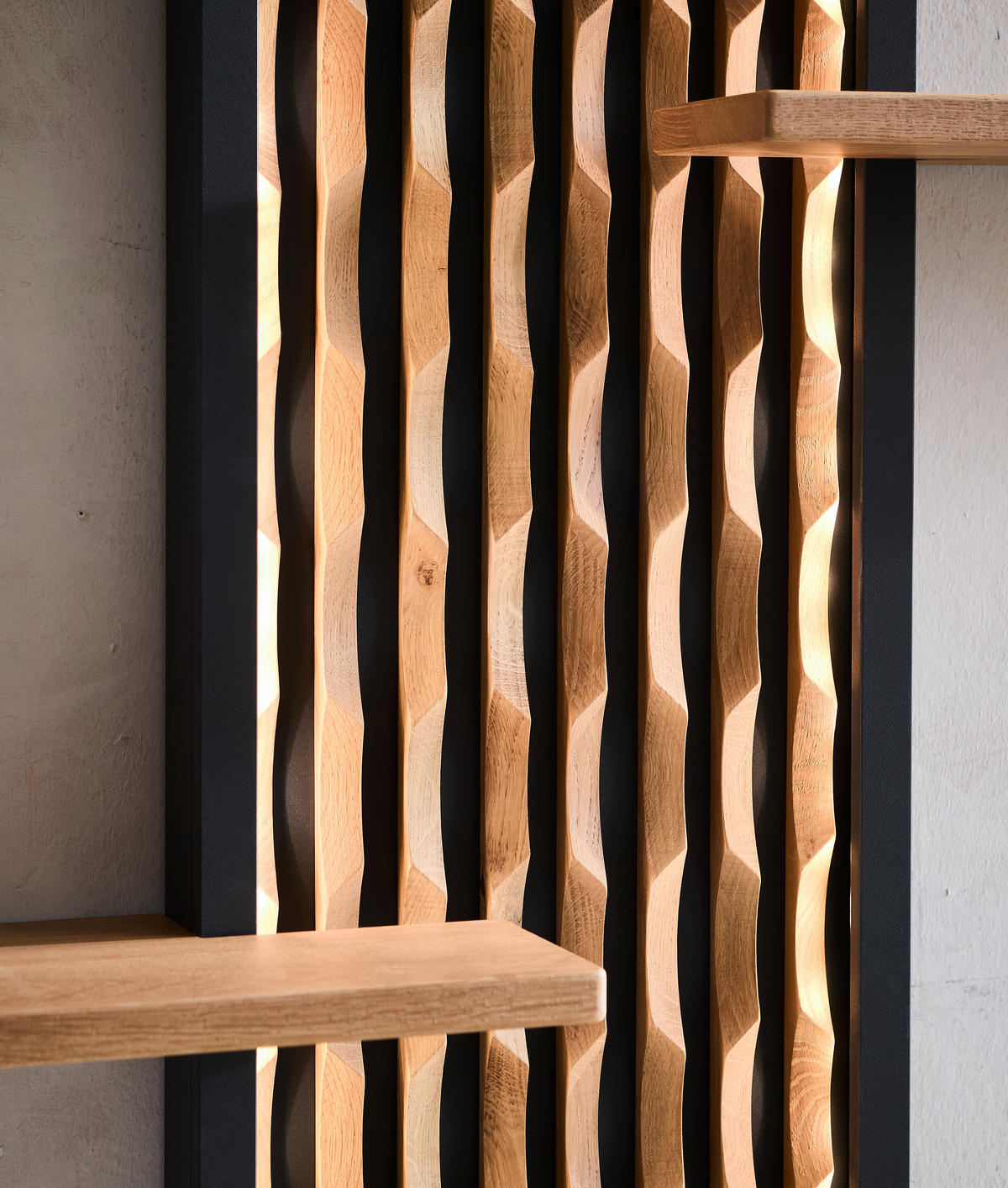 LOWBOARD  in 267,5/191,5/42 cm  - Eichefarben/Schwarz, Design, Holz/Holzwerkstoff (267,5/191,5/42cm) - Moderano