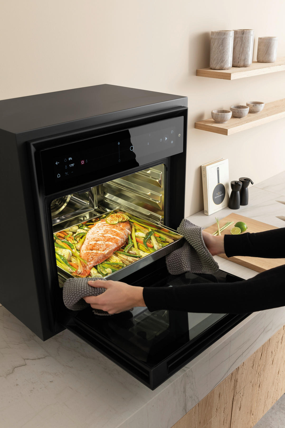 DAMPFBACKOFEN XBO  - Schwarz, MODERN, Glas/Metall (59,5/59,5/58cm) - Bora