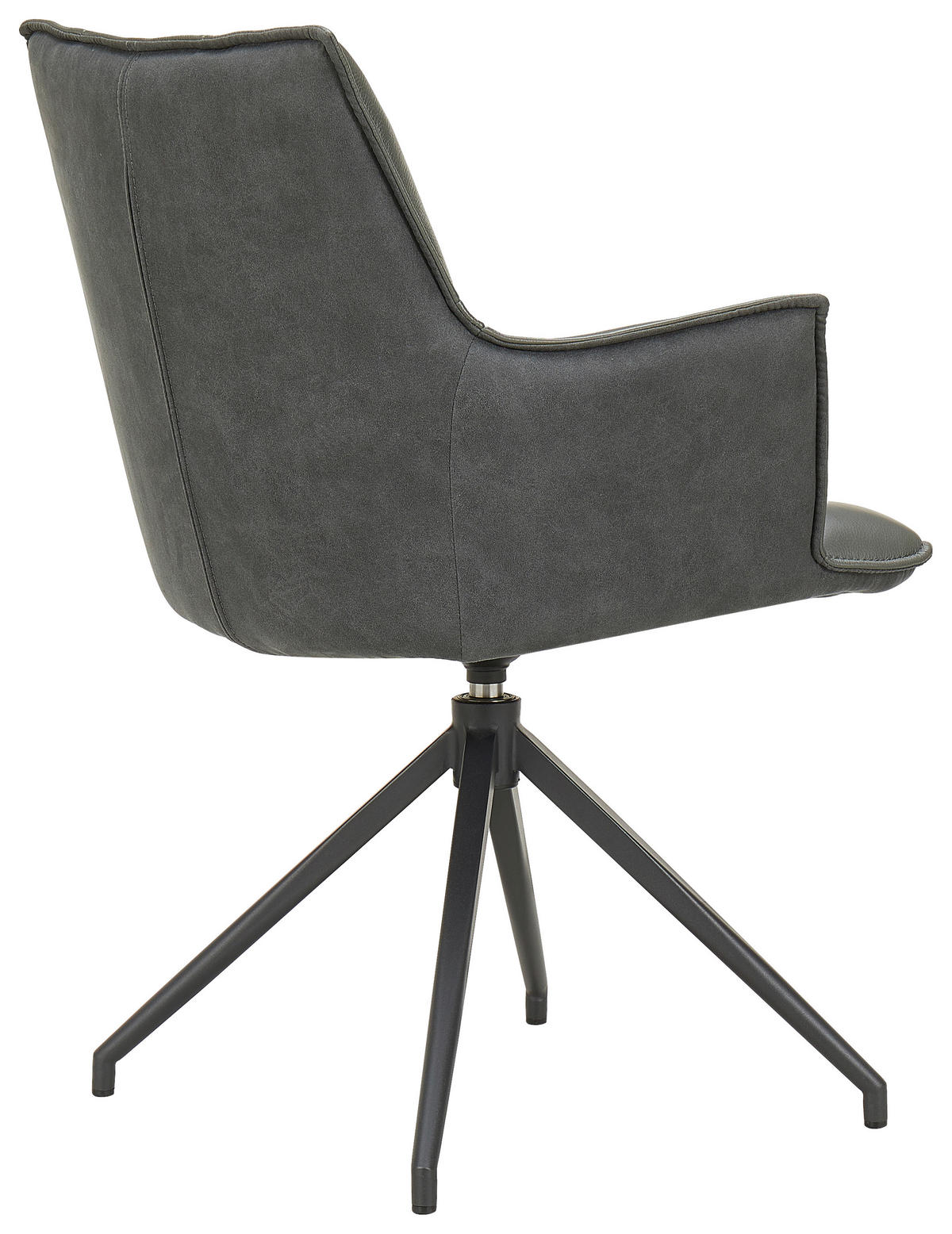 STOLIČKA S PODRÚČKAMI, antracitová, čierna - čierna/antracitová, Design, kov/koža (60,5/89,5/63cm) - Novel