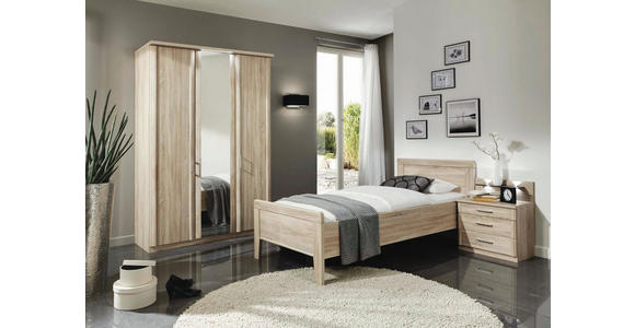 EINZELZIMMER 90/200 cm  in Eichefarben  - Eichefarben, KONVENTIONELL, Glas/Holzwerkstoff (90/200cm) - Venda