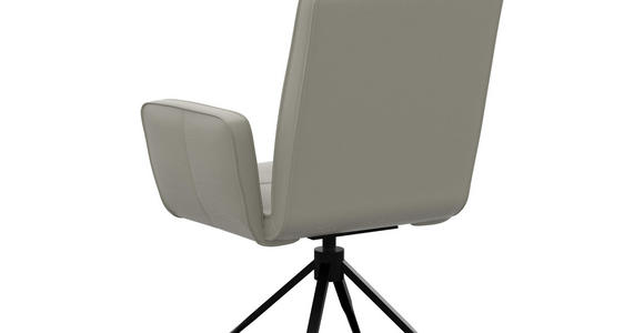 ARMLEHNSTUHL  Lederauswahl  Echtleder  - Hellgrau/Schwarz, Design, Leder/Metall (65/91/58cm) - Moderano