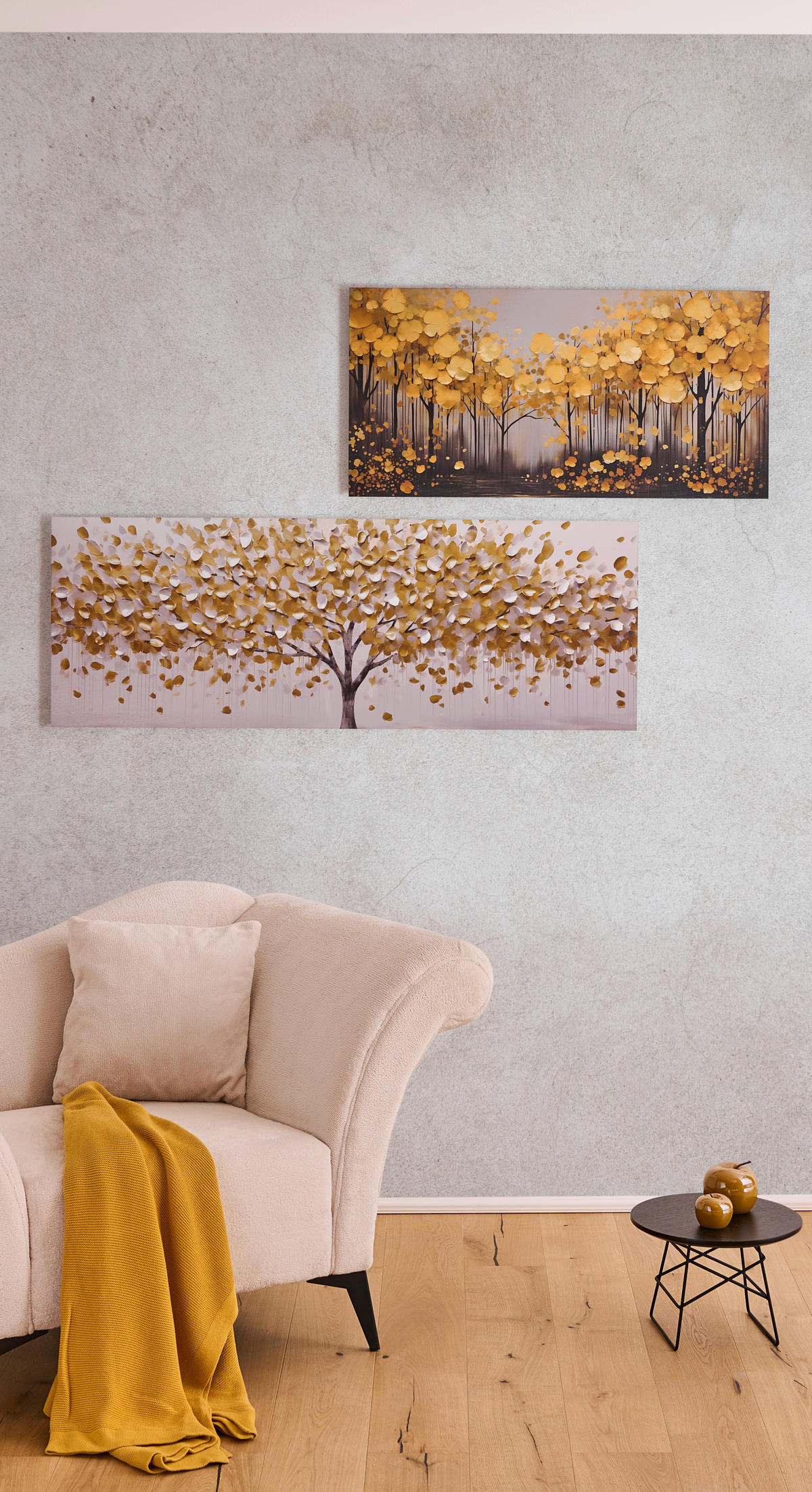 OBRAZ NA HLINÍKOVÉ DESCE, stromy, 100/50/2 cm - vícebarevná, Basics, kov (100/50/2cm)