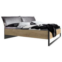 BETT 160/200 cm  in Graphitfarben, Eichefarben   - Eichefarben/Graphitfarben, Basics, Holzwerkstoff (160/200cm) - MID.YOU