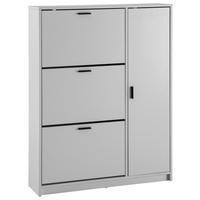 OMARA ZA ČEVLJE bela - črna/bela, Design, kovina/leseni material (90/120/24cm) - MID.YOU