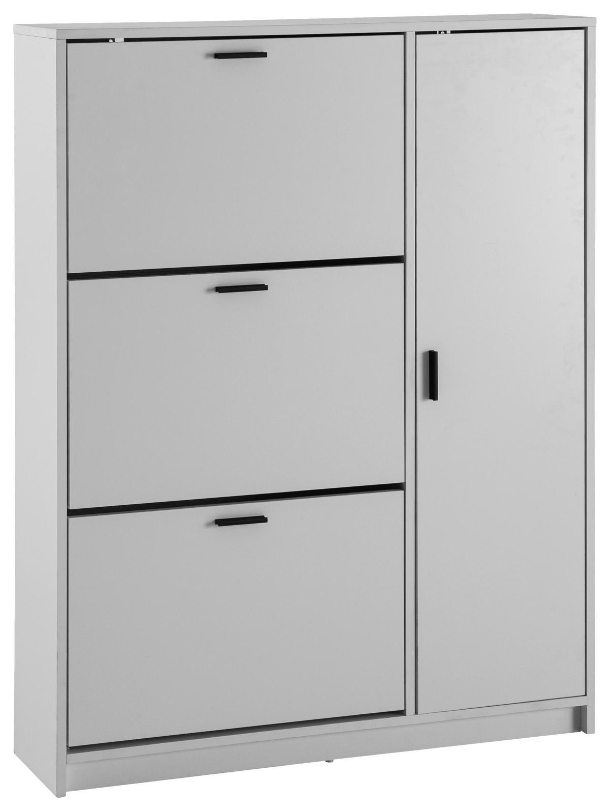 OMARA ZA ČEVLJE bela - črna/bela, Design, kovina/leseni material (90/120/24cm) - MID.YOU