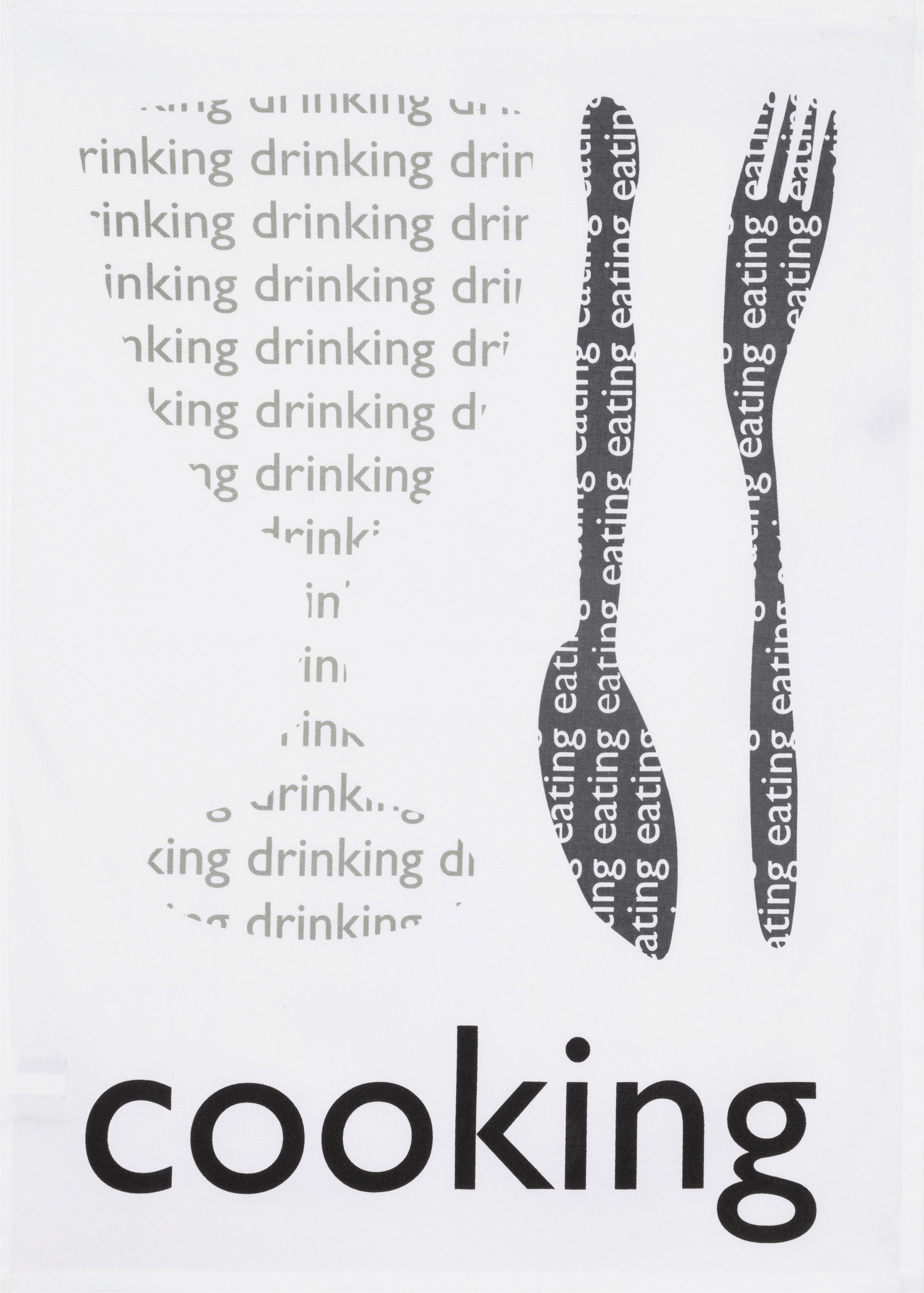 GESCHIRRTUCH Grau, Schwarz, Weiß  - Schwarz/Weiß, Basics, Textil (50/0,5/70cm)