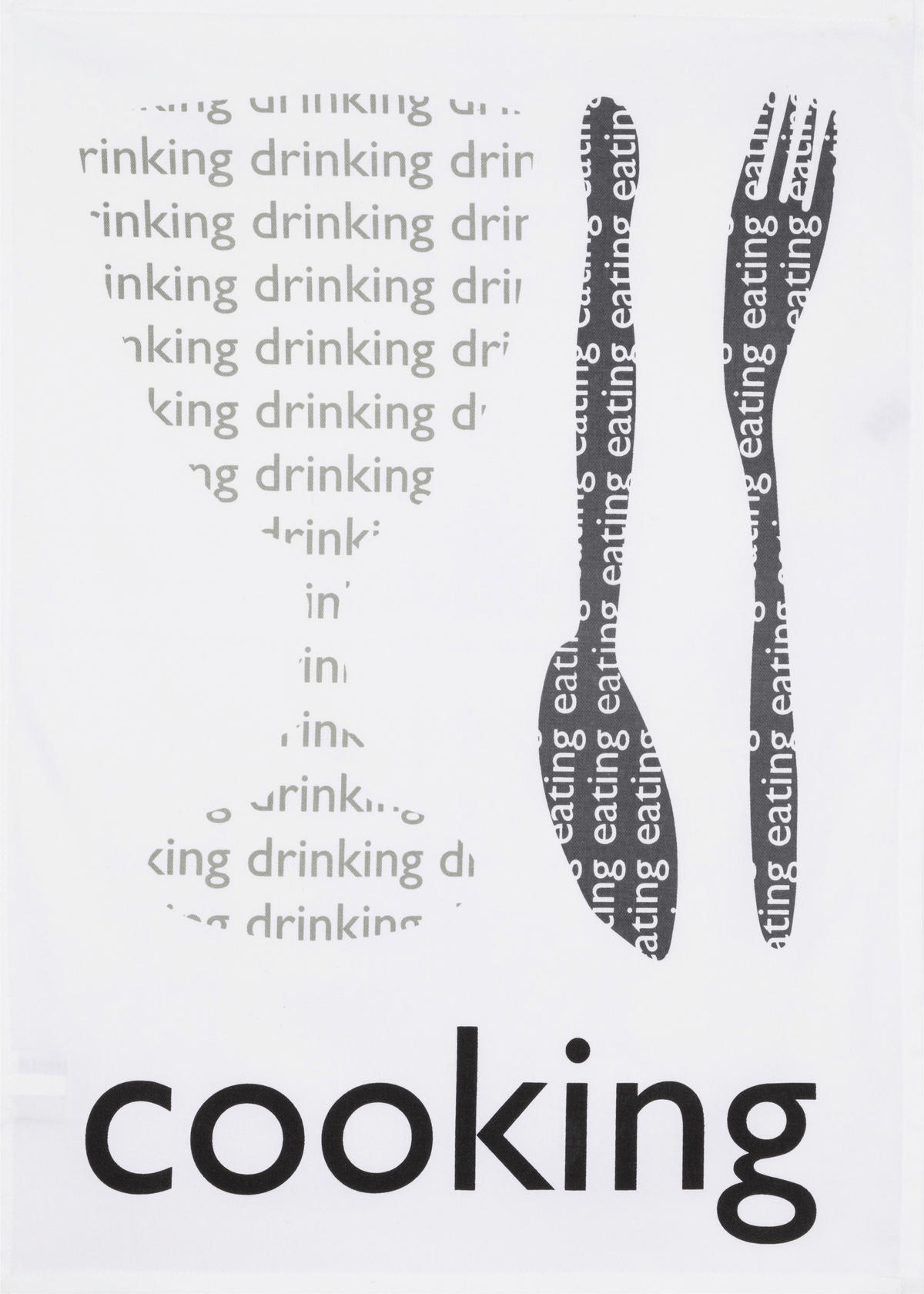 GESCHIRRTUCH Grau, Schwarz, Weiß  - Schwarz/Weiß, Basics, Textil (50/0,5/70cm)