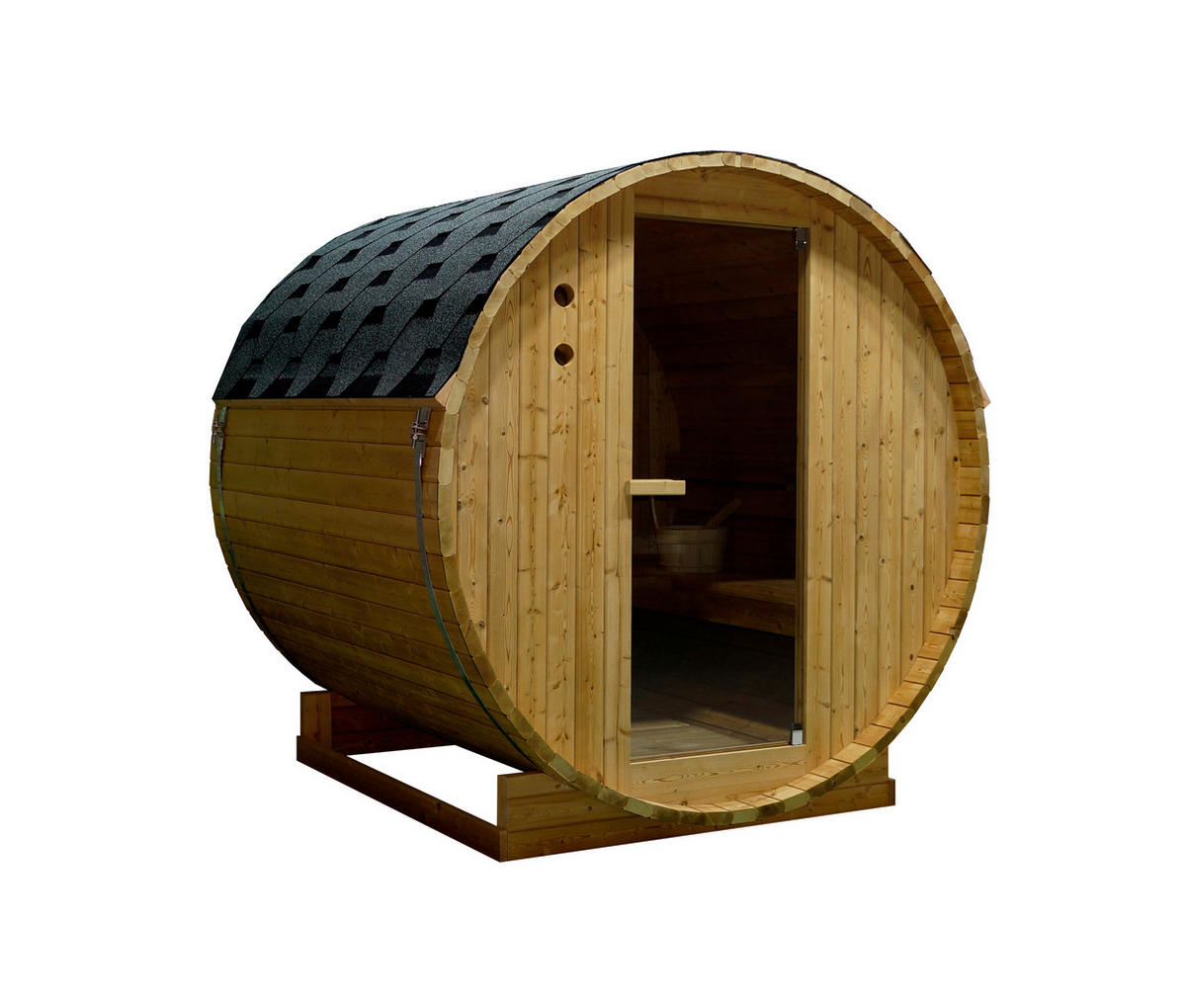 SUDOVÁ SAUNA - farba smreka, Konventionell, drevo/sklo (189/180/191,5cm) - Sanotechnik
