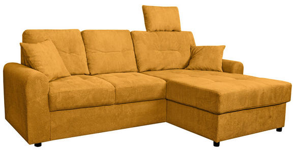 ECKSOFA Currygelb Chenille - Currygelb/Schwarz, KONVENTIONELL, Kunststoff/Textil (232/153cm) - Carryhome