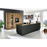 EINBAUKÜCHE SOFT LACK  - Eichefarben/Schwarz, Design, Holzwerkstoff - Nolte Küchen