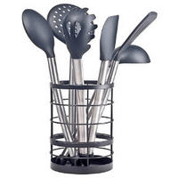 DRŽAČ PRIBORA  - boje oplemenjenog čelika/crna, Basics, metal (12/12/19cm)