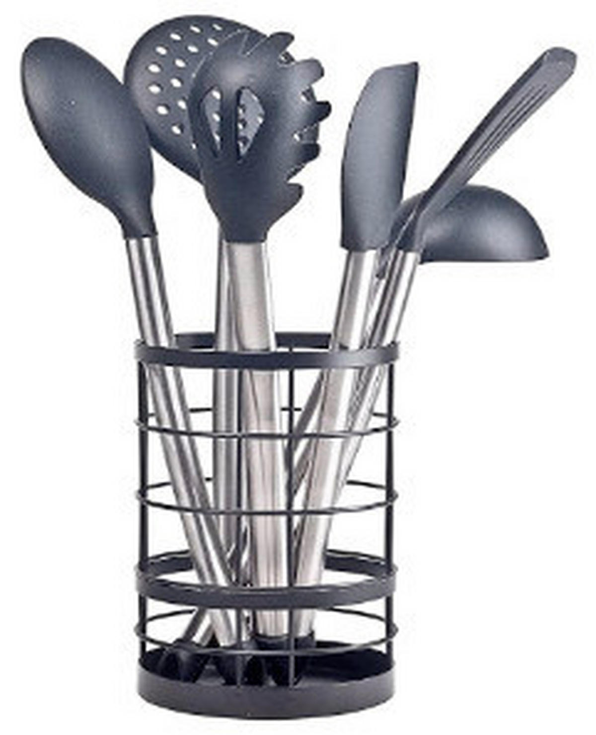 DRŽAČ PRIBORA  - boje oplemenjenog čelika/crna, Basics, metal (12/12/19cm)