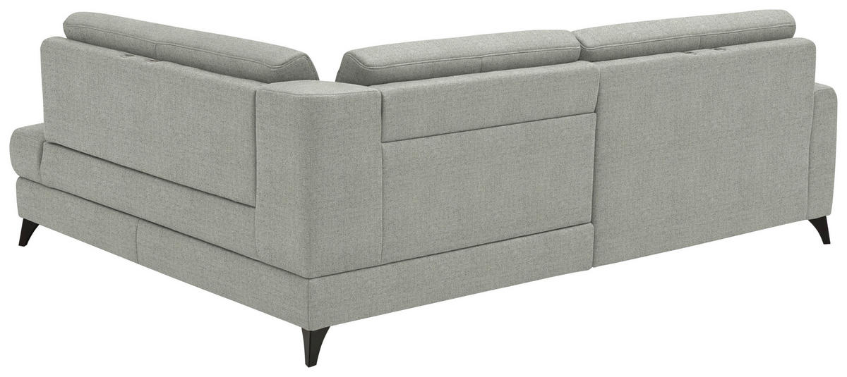 ECKSOFA  Chenille Hellgrau  - Hellgrau/Schwarz, Design, Textil/Metall (239/182cm) - Beldomo Comfort