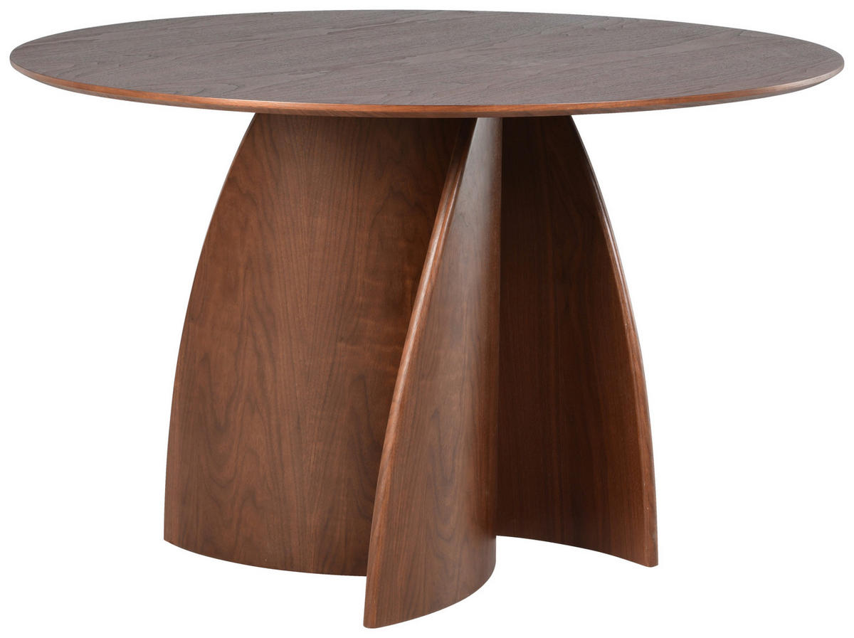 ESSTISCH Echtholz, Nachbildung  Holz, Holzwerkstoff rund Walnussfarben  - Walnussfarben, MODERN, Holz/Holzwerkstoff (120/75cm) - Livetastic