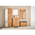 GARDEROBENSCHRANK  in 70/196/40 cm  - Eichefarben/Schwarz, KONVENTIONELL, Glas/Holz (70/196/40cm) - Linea Natura