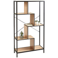 REGAL  80/146,5/30 cm Schwarz, Eichefarben  - Eichefarben/Schwarz, LIFESTYLE, Holzwerkstoff/Metall (80/146,5/30cm) - MID.YOU