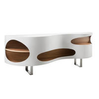 SIDEBOARD  in 200/60/50 cm  - Weiß Hochglanz/Silberfarben, Design, Holzwerkstoff/Metall (200/60/50cm) - Livetastic