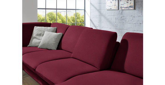 WOHNLANDSCHAFT in Webstoff Rot, Bordeaux  - Bordeaux/Rot, Design, Textil/Metall (208/344/180cm) - Dieter Knoll