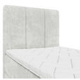 BOXBETT 70/200 cm,  in Creme, Matratze, gepolstertes Kopfteil, Bettkasten, Topper, H3 = fest  - Creme/Schwarz, Design, Holzwerkstoff/Kunststoff (70/200cm) - Esposa