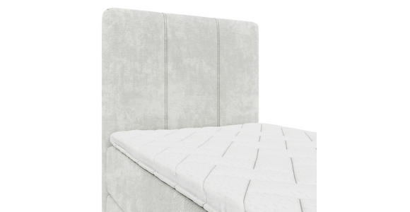 BOXBETT 70/200 cm,  in Creme, Matratze, gepolstertes Kopfteil, Bettkasten, Topper, H3 = fest  - Creme/Schwarz, Design, Holzwerkstoff/Kunststoff (70/200cm) - Esposa