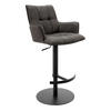 BARHOCKER Mikrofaser Schwarz, Dunkelgrau Eisen Stoffauswahl, Typenauswahl, Sitzfläche 360° drehbar  - Dunkelgrau/Schwarz, Design, Textil/Metall (56/100/56cm) - Novel