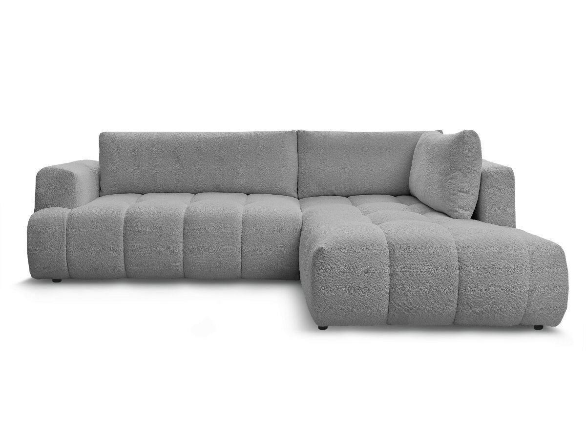 ECKSCHLAFSOFA FUJI Bouclé Dunkelgrau  inkl.  - Dunkelgrau/Schwarz, MODERN, Kunststoff/Textil (282/204cm)
