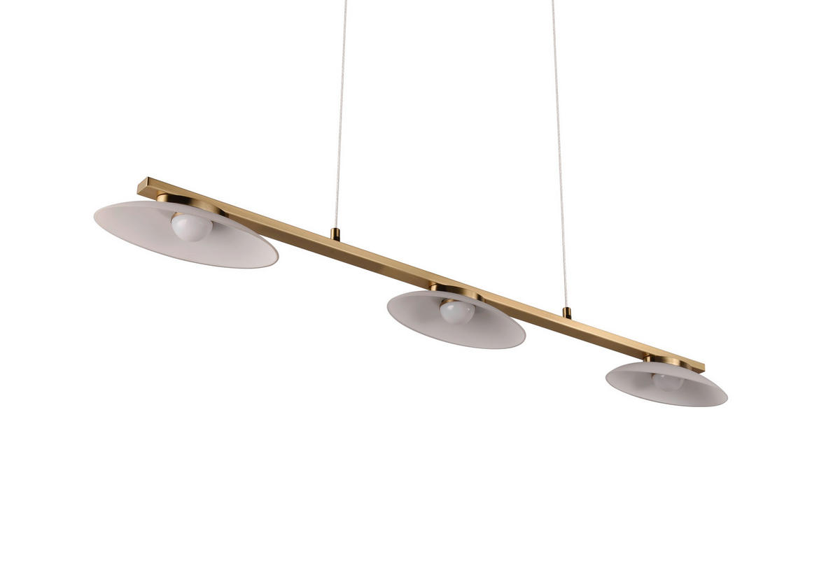 LED-PENDELLEUCHTE 102/10,5/150 cm    - Weiss/Messingfarben, Design, Glas/Metall (102/10,5/150cm) - Trio Leuchten