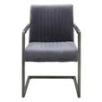 ARMLEHNSTUHL in Eisen Samt - Schwarz/Grau, Trend, Textil/Metall (54/91/63cm) - Ambia Home