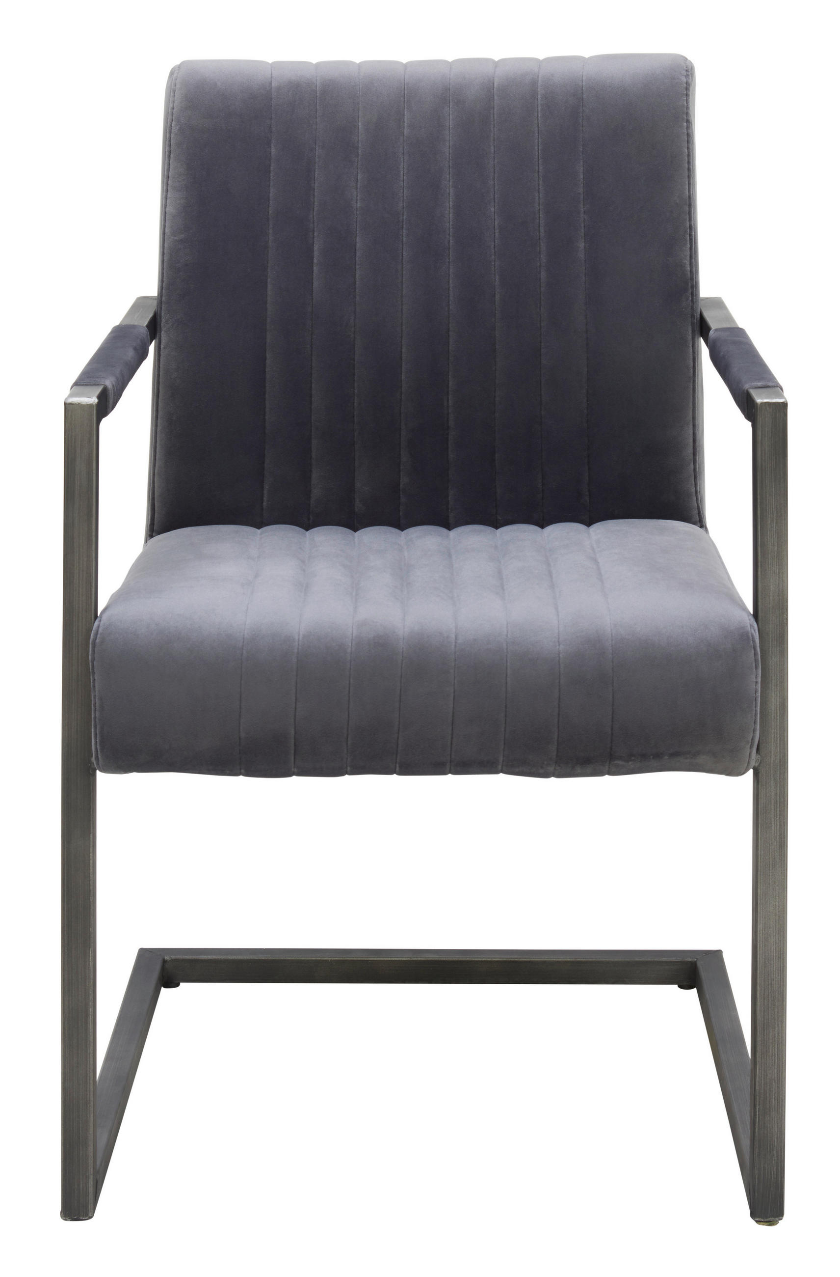 SCAUN CU BRAțE in gri, negru  - negru/gri, Trend, metal/textil (54/91/63cm) - Ambia Home